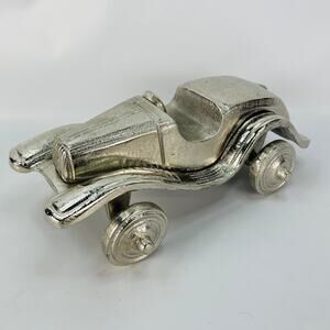 Metal Silver Colored Decorative Car 10" x 6"